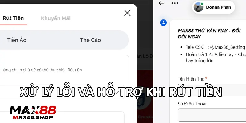 Xử lý lỗi và hỗ trợ khi rút tiền